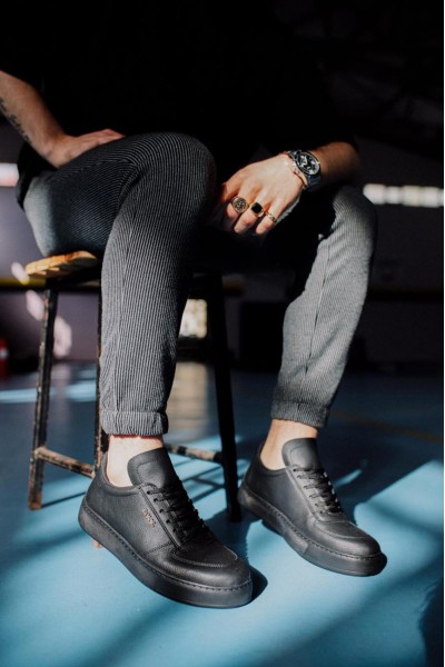 Knack Günlük Ayakkabı 666 Siyah (Siyah Taban)