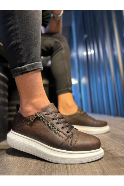 Knack Yüksek Taban Günlük Ayakkabı 555 Mat Kahverengi