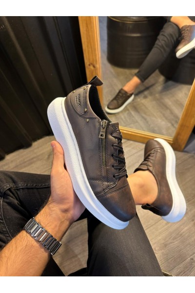 Knack Yüksek Taban Günlük Ayakkabı 555 Mat Kahverengi