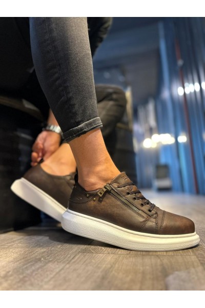 Knack Yüksek Taban Günlük Ayakkabı 555 Mat Kahverengi