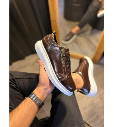 Knack Yüksek Taban Günlük Ayakkabı 555 Parlak Kahverengi Knack Yüksek Taban Günlük Ayakkabı 555 Parlak Kahverengi