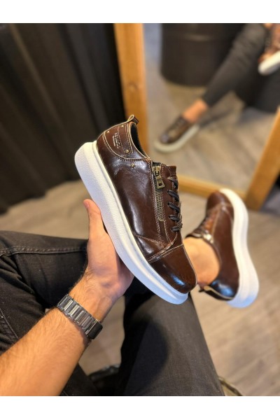 Knack Yüksek Taban Günlük Ayakkabı 555 Parlak Kahverengi