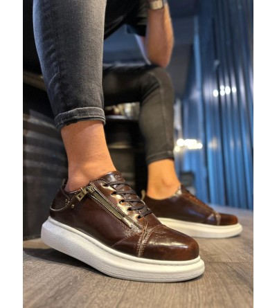 Knack Yüksek Taban Günlük Ayakkabı 555 Parlak Kahverengi Knack Yüksek Taban Günlük Ayakkabı 555 Parlak Kahverengi