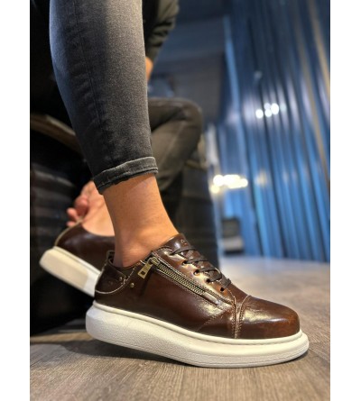 Knack Yüksek Taban Günlük Ayakkabı 555 Parlak Kahverengi Knack Yüksek Taban Günlük Ayakkabı 555 Parlak Kahverengi