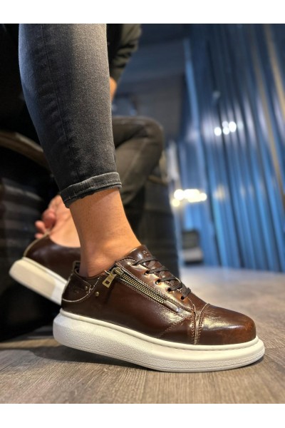 Knack Yüksek Taban Günlük Ayakkabı 555 Parlak Kahverengi