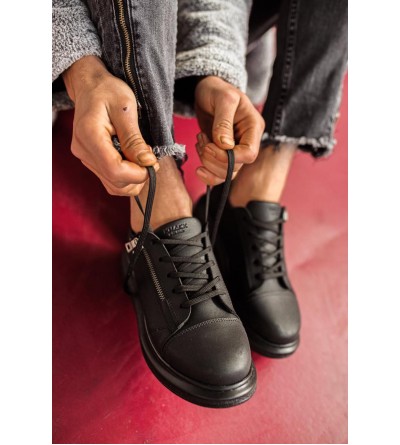 Knack Yüksek Taban Günlük Ayakkabı 555 Siyah (Siyah Taban) Knack Yüksek Taban Günlük Ayakkabı 555 Siyah (Siyah Taban)