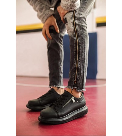 Knack Yüksek Taban Günlük Ayakkabı 555 Siyah (Siyah Taban) Knack Yüksek Taban Günlük Ayakkabı 555 Siyah (Siyah Taban)