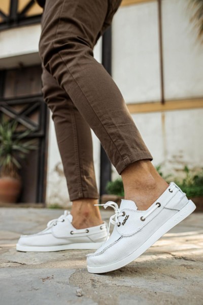 Knack Mevsimlik Keten Ayakkabı 008 Beyaz