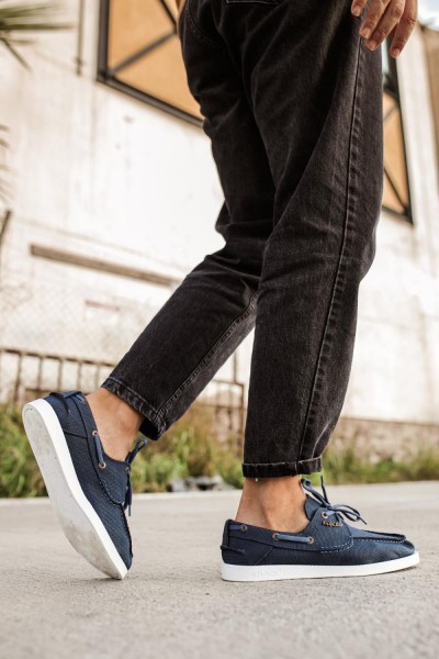 Knack Mevsimlik Keten Ayakkabı 008 Mavi