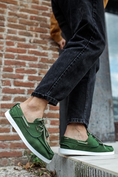 Knack Mevsimlik Keten Ayakkabı 008 Yeşil