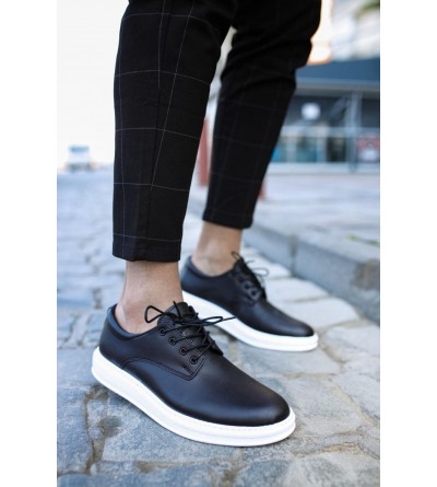 Knack Klasik Erkek Ayakkabı 001 Siyah (Beyaz Taban) Knack Klasik Erkek Ayakkabı 001 Siyah (Beyaz Taban)