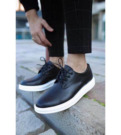 Knack Klasik Erkek Ayakkabı 001 Siyah (Beyaz Taban) Knack Klasik Erkek Ayakkabı 001 Siyah (Beyaz Taban)