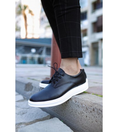 Knack Klasik Erkek Ayakkabı 001 Siyah (Beyaz Taban) Knack Klasik Erkek Ayakkabı 001 Siyah (Beyaz Taban)