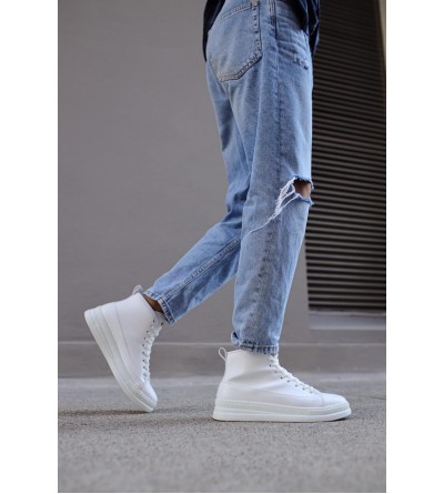 Knack Yüksek Taban Ayakkabı C-030 Beyaz Knack Yüksek Taban Ayakkabı C-030 Beyaz