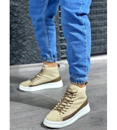 Knack Yüksek Taban Ayakkabı C-030 Vizon Süet Knack Yüksek Taban Ayakkabı C-030 Vizon Süet