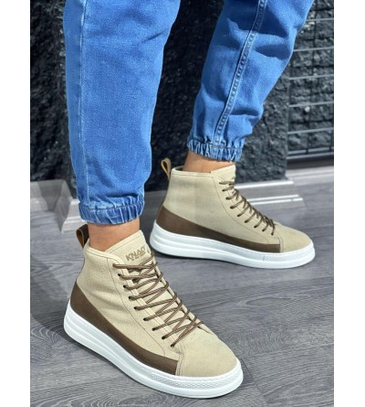 Knack Yüksek Taban Ayakkabı C-030 Vizon Süet Knack Yüksek Taban Ayakkabı C-030 Vizon Süet