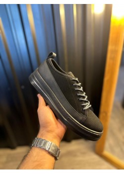 Knack Sneakers Ayakkabı 010 Siyah Süet (Siyah Taban)