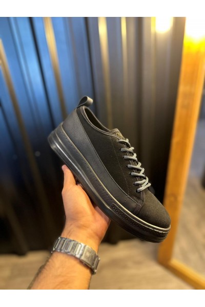 Knack Sneakers Ayakkabı 010 Siyah Süet (Siyah Taban)