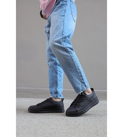 Knack Sneakers Ayakkabı 010 Siyah (Siyah Taban) Knack Sneakers Ayakkabı 010 Siyah (Siyah Taban)