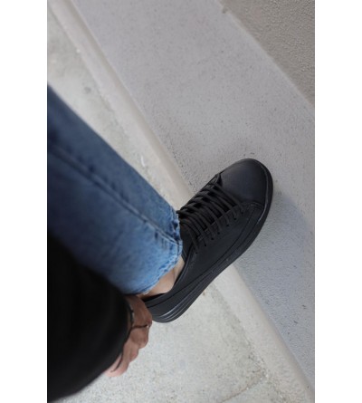 Knack Sneakers Ayakkabı 010 Siyah (Siyah Taban) Knack Sneakers Ayakkabı 010 Siyah (Siyah Taban)