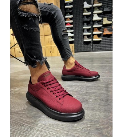 Knack Yüksek Taban Günlük Ayakkabı 045 Bordo (Siyah Taban) Knack Yüksek Taban Günlük Ayakkabı 045 Bordo (Siyah Taban)