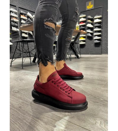 Knack Yüksek Taban Günlük Ayakkabı 045 Bordo (Siyah Taban) Knack Yüksek Taban Günlük Ayakkabı 045 Bordo (Siyah Taban)