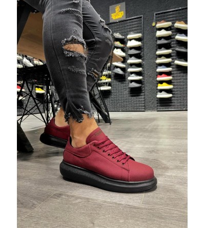 Knack Yüksek Taban Günlük Ayakkabı 045 Bordo (Siyah Taban) Knack Yüksek Taban Günlük Ayakkabı 045 Bordo (Siyah Taban)