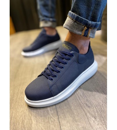 Knack Yüksek Taban Günlük Ayakkabı 045 Lacivert (Beyaz Taban) Knack Yüksek Taban Günlük Ayakkabı 045 Lacivert (Beyaz Taban)