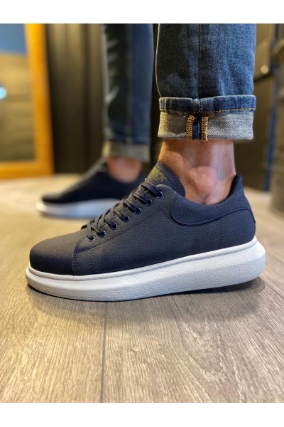 Knack Yüksek Taban Günlük Ayakkabı 045 Lacivert (Beyaz Taban)