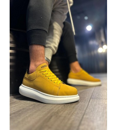 Knack Yüksek Taban Günlük Ayakkabı 045 Sarı (Beyaz Taban) Knack Yüksek Taban Günlük Ayakkabı 045 Sarı (Beyaz Taban)