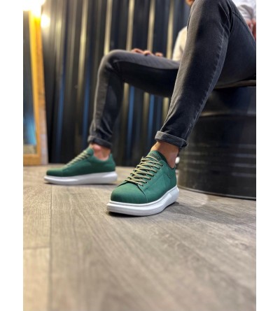 Knack Yüksek Taban Günlük Ayakkabı 045 Yeşil (Beyaz Taban) Knack Yüksek Taban Günlük Ayakkabı 045 Yeşil (Beyaz Taban)