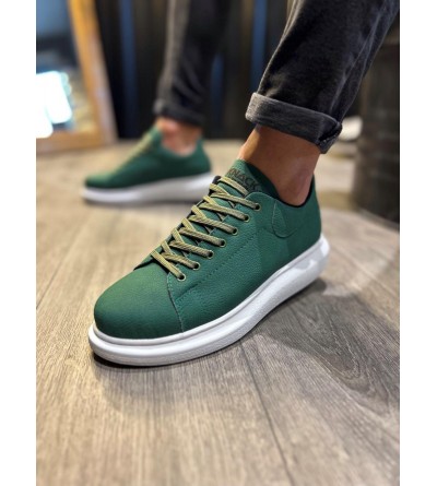 Knack Yüksek Taban Günlük Ayakkabı 045 Yeşil (Beyaz Taban) Knack Yüksek Taban Günlük Ayakkabı 045 Yeşil (Beyaz Taban)