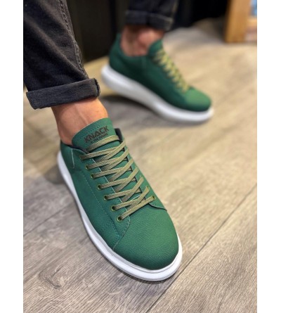 Knack Yüksek Taban Günlük Ayakkabı 045 Yeşil (Beyaz Taban) Knack Yüksek Taban Günlük Ayakkabı 045 Yeşil (Beyaz Taban)