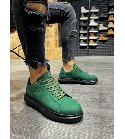 Knack Yüksek Taban Günlük Ayakkabı 045 Yeşil (Siyah Taban) Knack Yüksek Taban Günlük Ayakkabı 045 Yeşil (Siyah Taban)