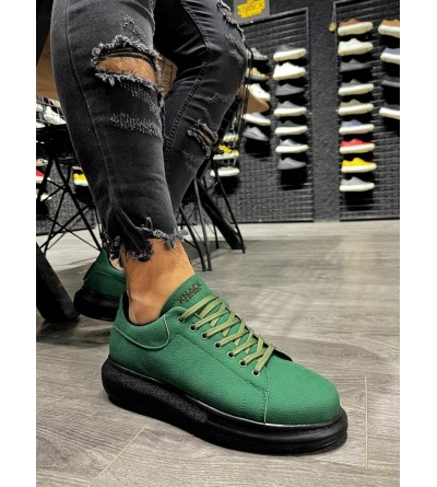 Knack Yüksek Taban Günlük Ayakkabı 045 Yeşil (Siyah Taban) Knack Yüksek Taban Günlük Ayakkabı 045 Yeşil (Siyah Taban)