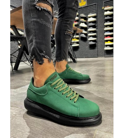 Knack Yüksek Taban Günlük Ayakkabı 045 Yeşil (Siyah Taban) Knack Yüksek Taban Günlük Ayakkabı 045 Yeşil (Siyah Taban)