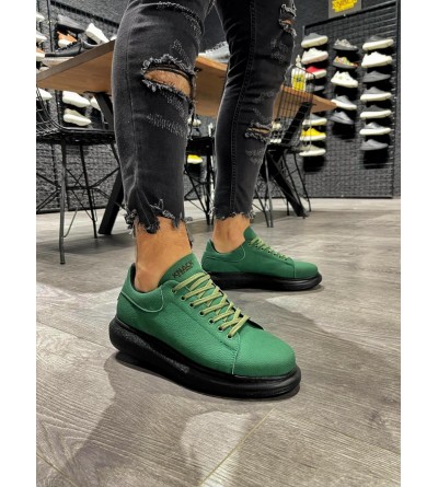 Knack Yüksek Taban Günlük Ayakkabı 045 Yeşil (Siyah Taban) Knack Yüksek Taban Günlük Ayakkabı 045 Yeşil (Siyah Taban)