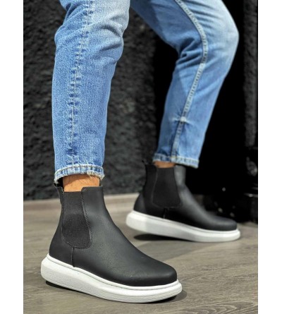 Knack Yüksek Taban Ayakkabı 111 Siyah (Beyaz Taban)