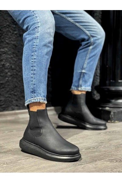 Knack Yüksek Taban Ayakkabı 111 Siyah (Siyah Taban)