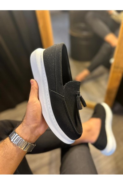 Knack Günlük Spor Klasik Ayakkabı 818 Siyah Süet (Beyaz Taban)