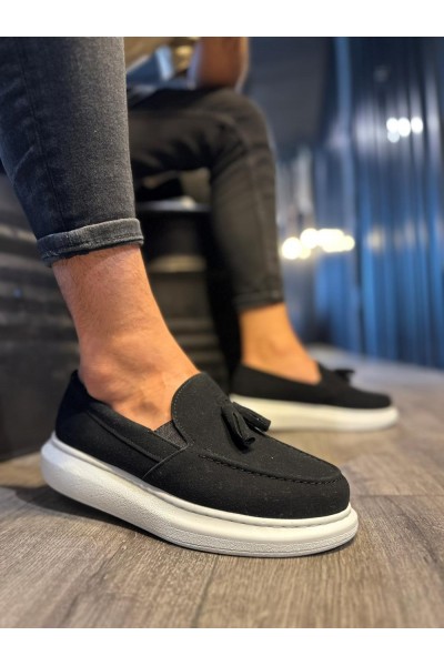 Knack Günlük Spor Klasik Ayakkabı 818 Siyah Süet (Beyaz Taban)