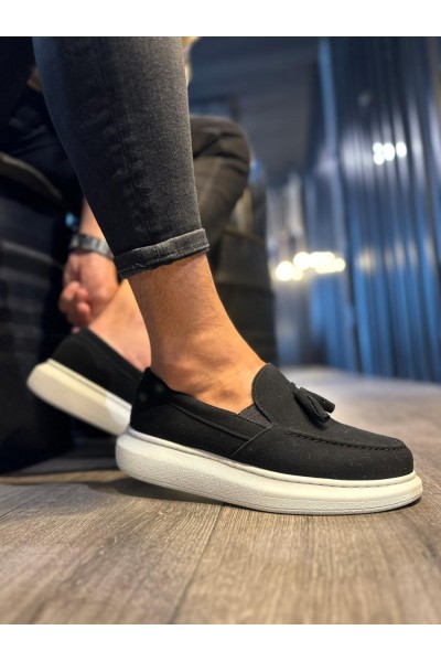 Knack Günlük Spor Klasik Ayakkabı 818 Siyah Süet (Beyaz Taban)