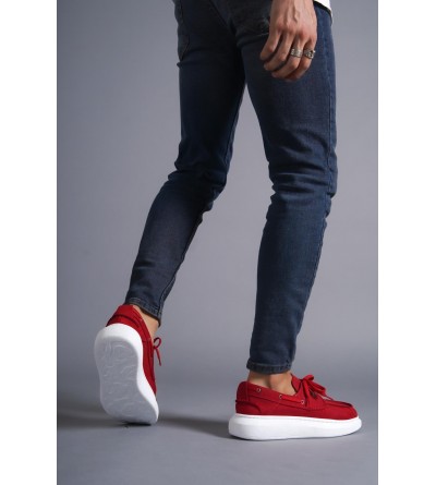 Knack Yüksek Taban Mevsimlik Keten Ayakkabı 009 Kırmızı