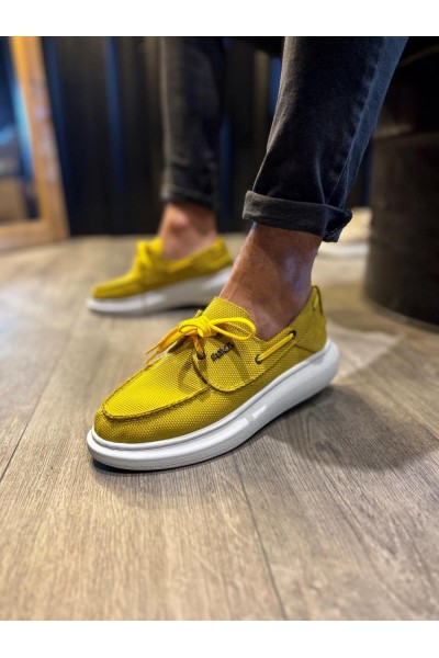 Knack Yüksek Taban Mevsimlik Keten Ayakkabı 009 Sarı