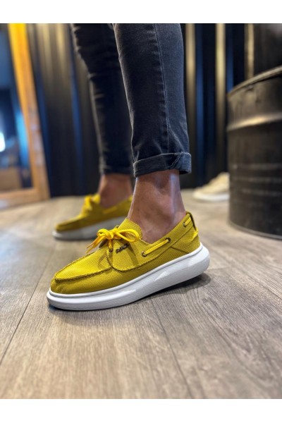Knack Yüksek Taban Mevsimlik Keten Ayakkabı 009 Sarı