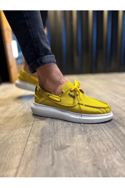 Knack Yüksek Taban Mevsimlik Keten Ayakkabı 009 Sarı