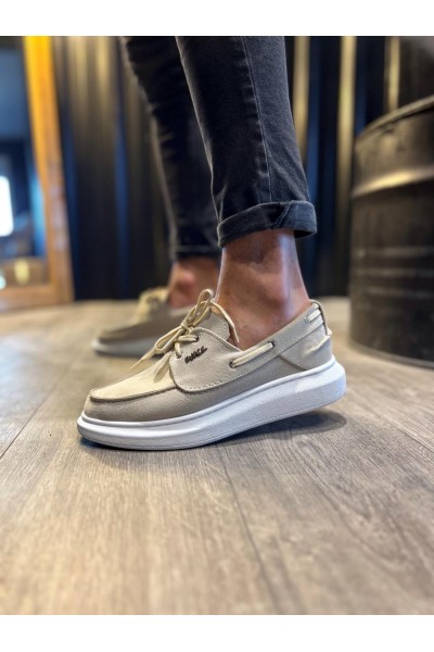 Knack Yüksek Taban Mevsimlik Süet Ayakkabı 009 Taş