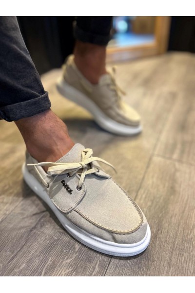 Knack Yüksek Taban Mevsimlik Süet Ayakkabı 009 Taş