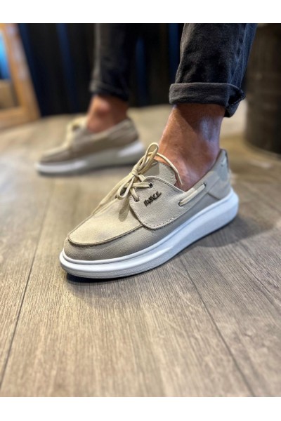 Knack Yüksek Taban Mevsimlik Süet Ayakkabı 009 Taş