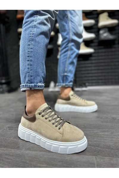 Knack Yüksek Taban Günlük Süet Ayakkabı 144  Vizon Süet